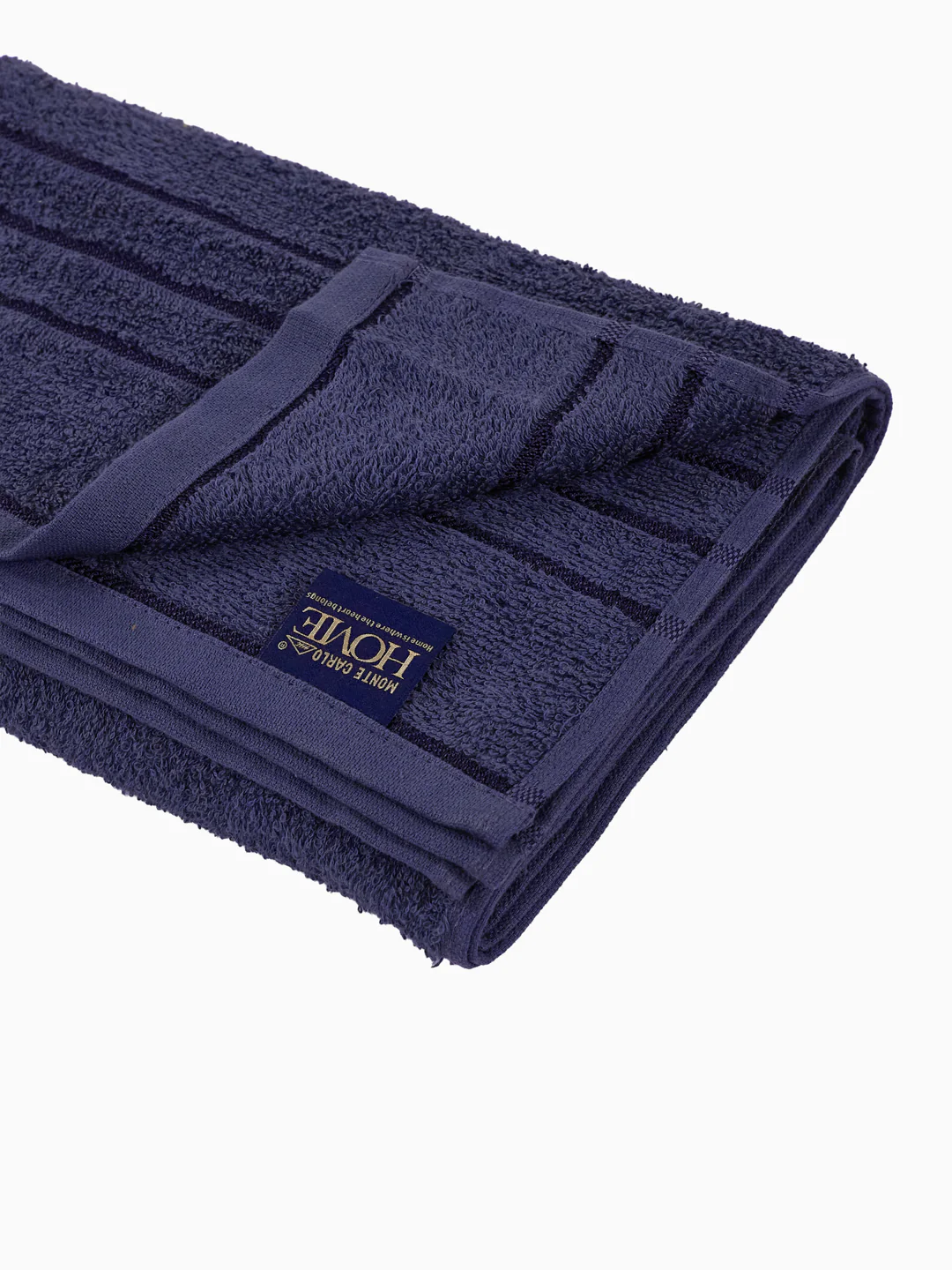 Essential Navy Blue 100% Cotton Solid 340 GSM Bath Towel Soho Small 1 Pc Pvc Pack - Image 5
