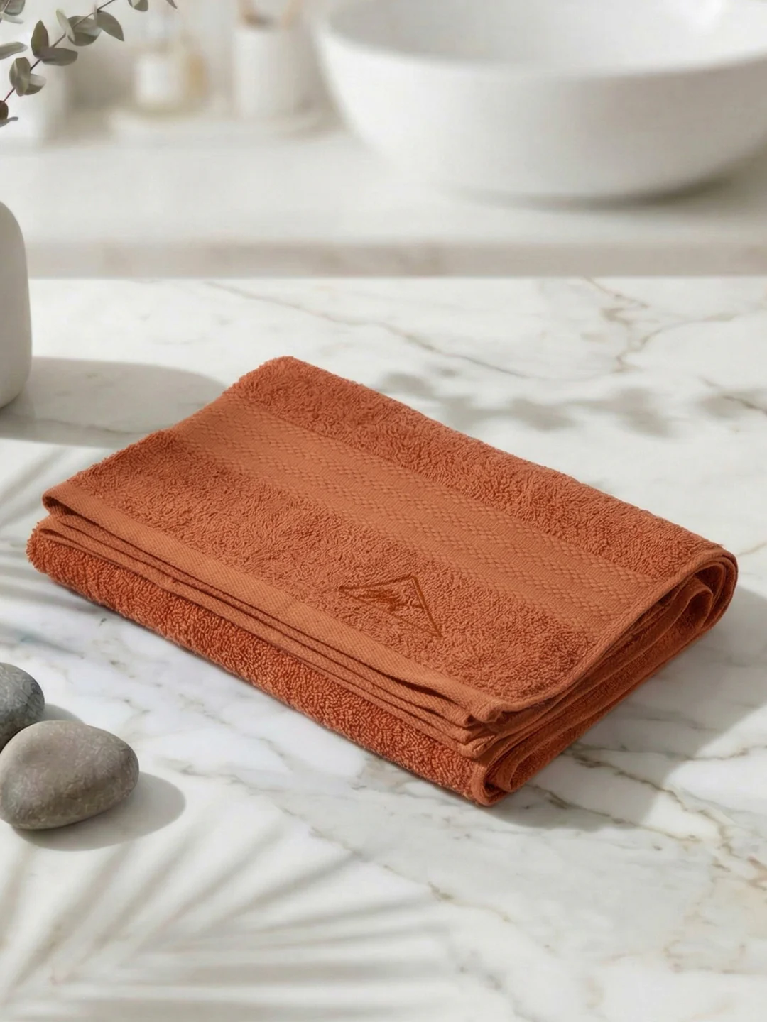 Essential Orange 100% Cotton Solid 380 GSM Bath Towel Jazz Small 1 Pc Pvc Pack - Image 2