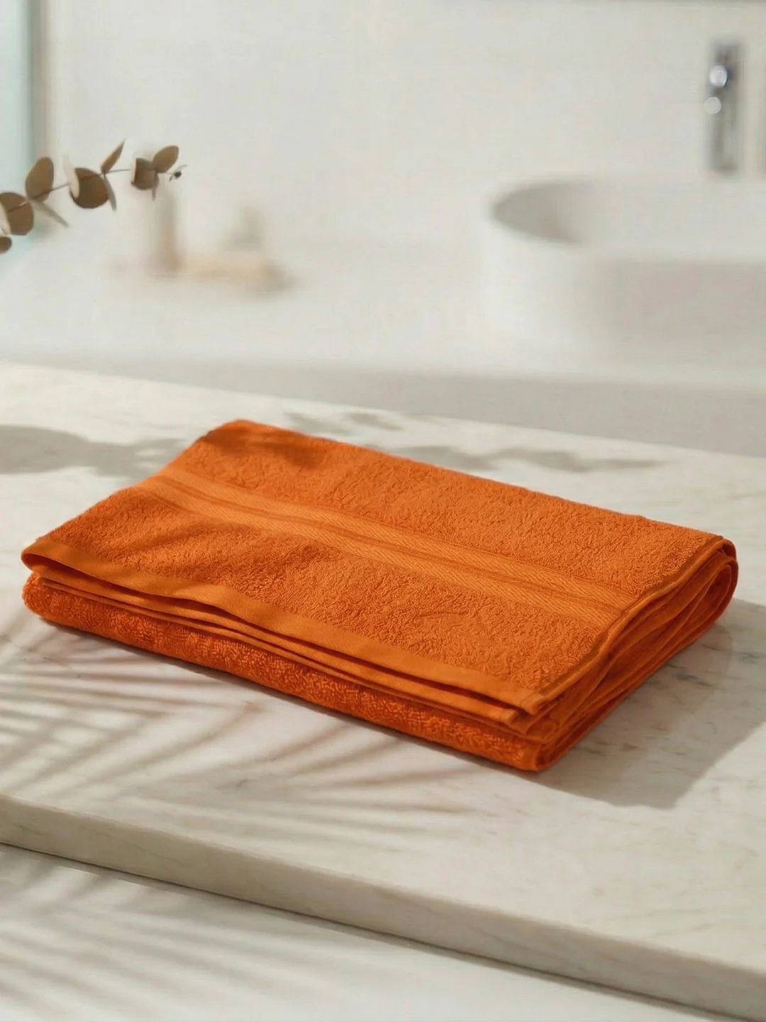 Essential Orange 100% Cotton Solid 400 GSM Bath Towel Jasper 1 Pc Pvc Pack - Image 2