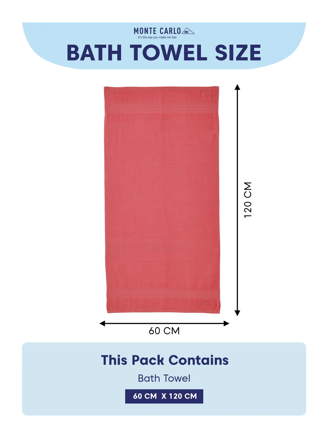 Essential Peach 100% Cotton Solid 380 GSM Bath Towel Jazz Small 1 Pc Pvc Pack - Image 8