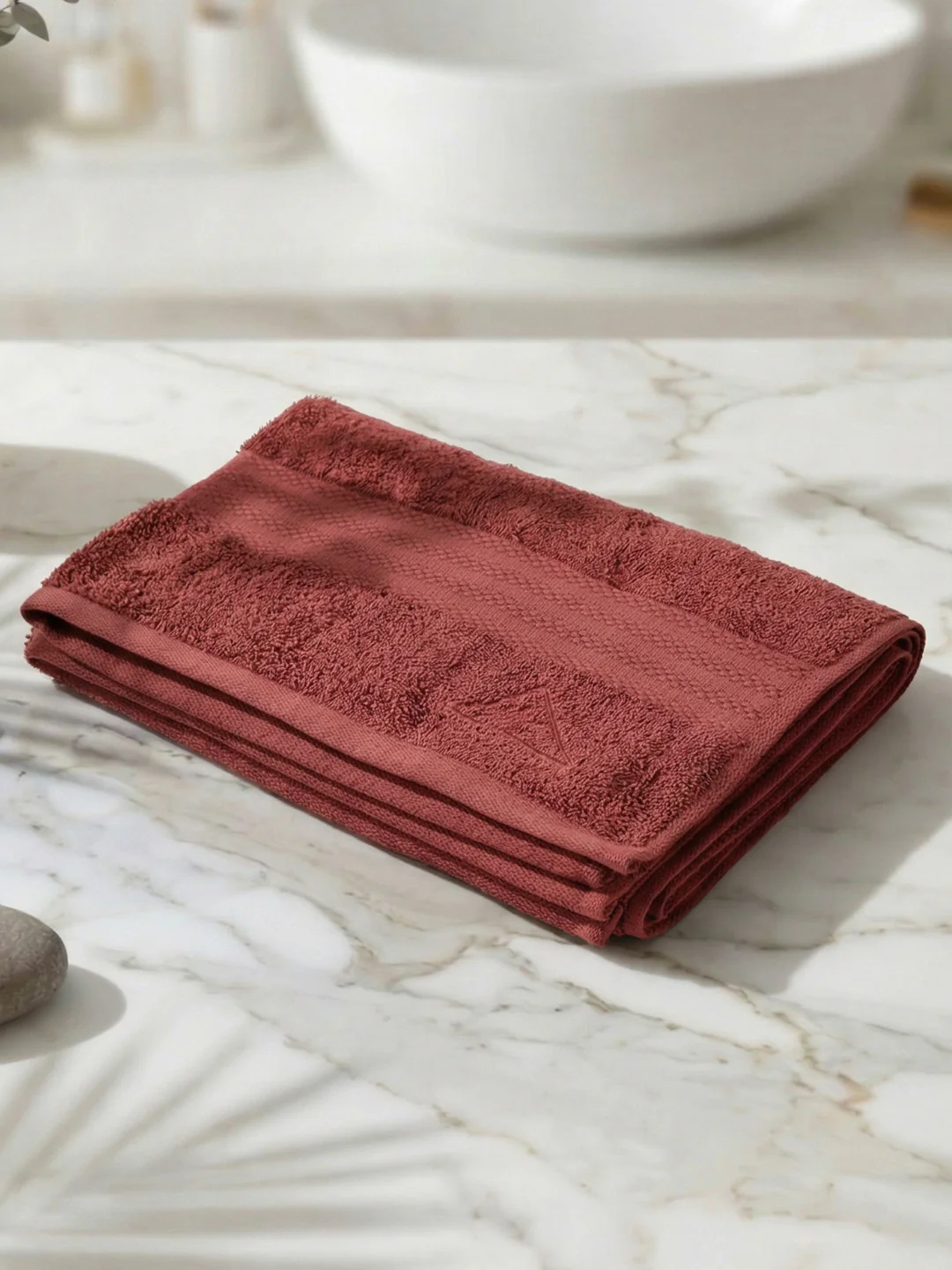 Essential Peach Pink 100% Cotton Solid 380 GSM Bath Towel Jazz Small 1 Pc Pvc Pack - Image 2