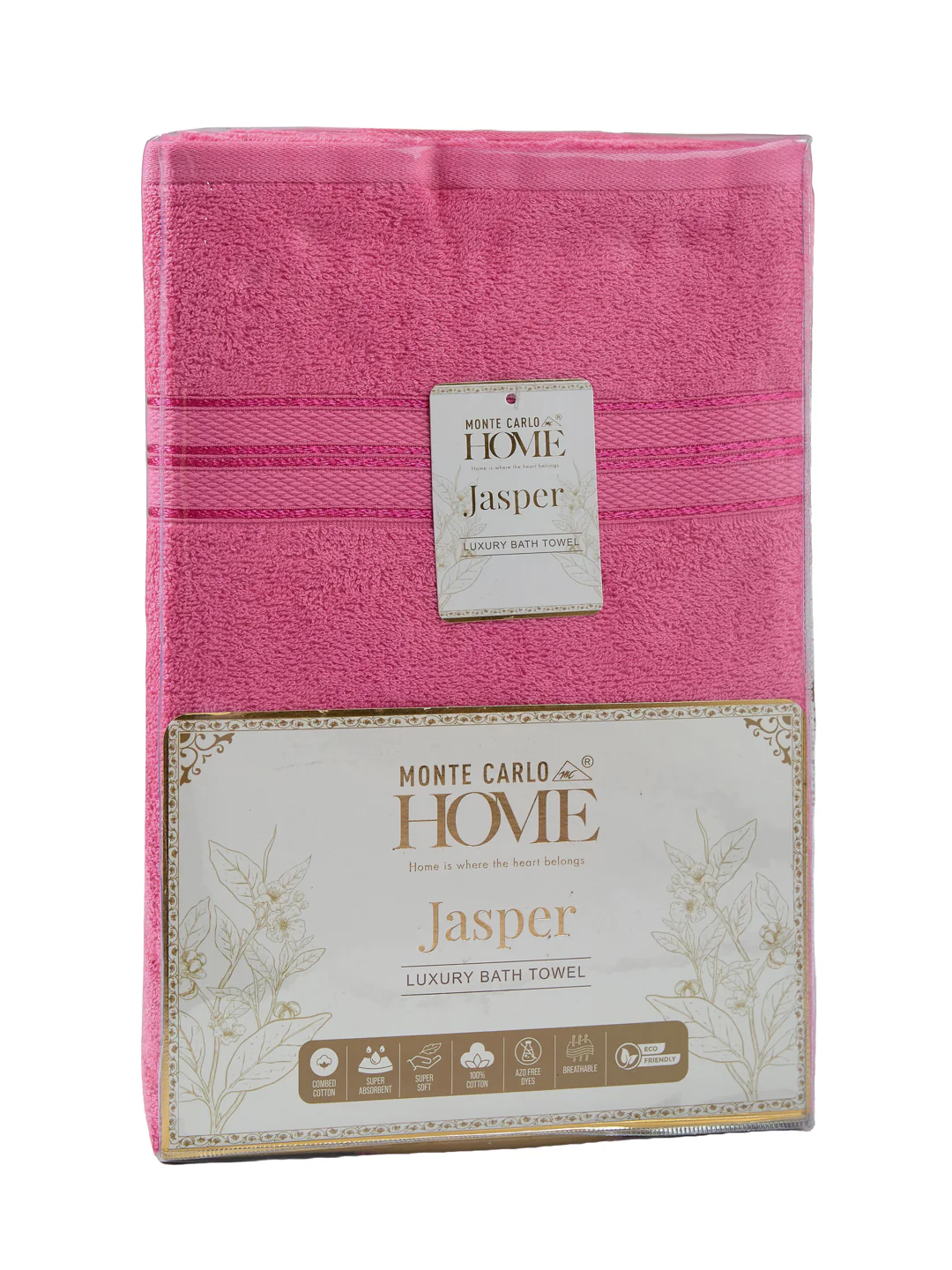 Essential Pink 100% Cotton Solid 400 GSM Bath Towel Jasper 1 Pc Pvc Pack - Image 9