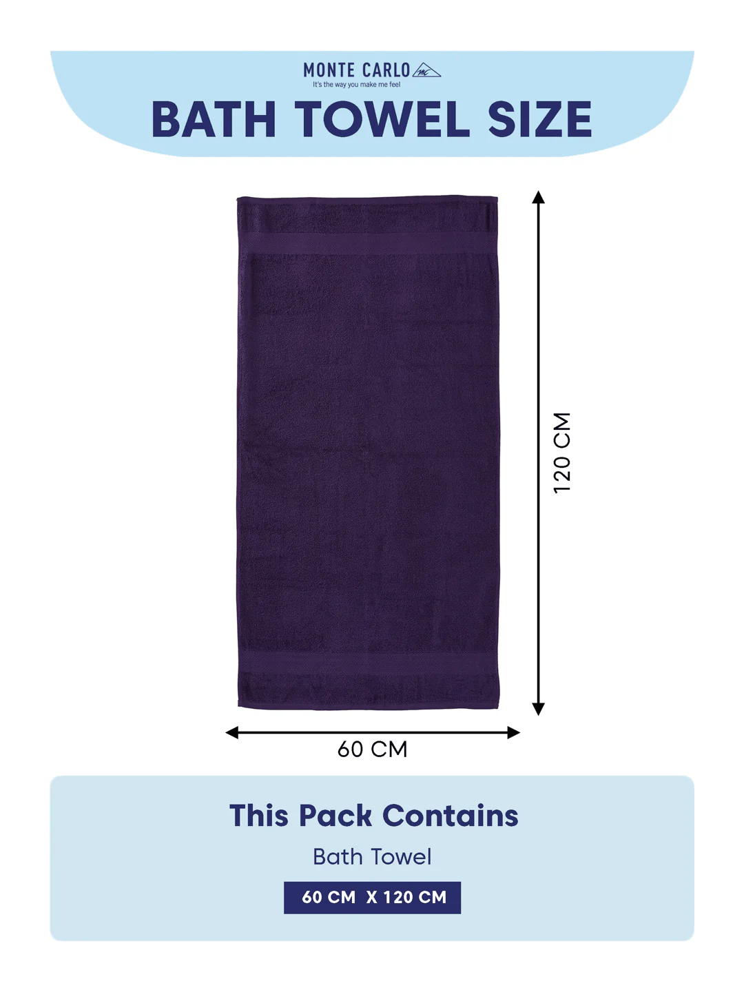 Essential Purple 100% Cotton Solid 380 GSM Bath Towel Jazz Small 1 Pc Pvc Pack - Image 8