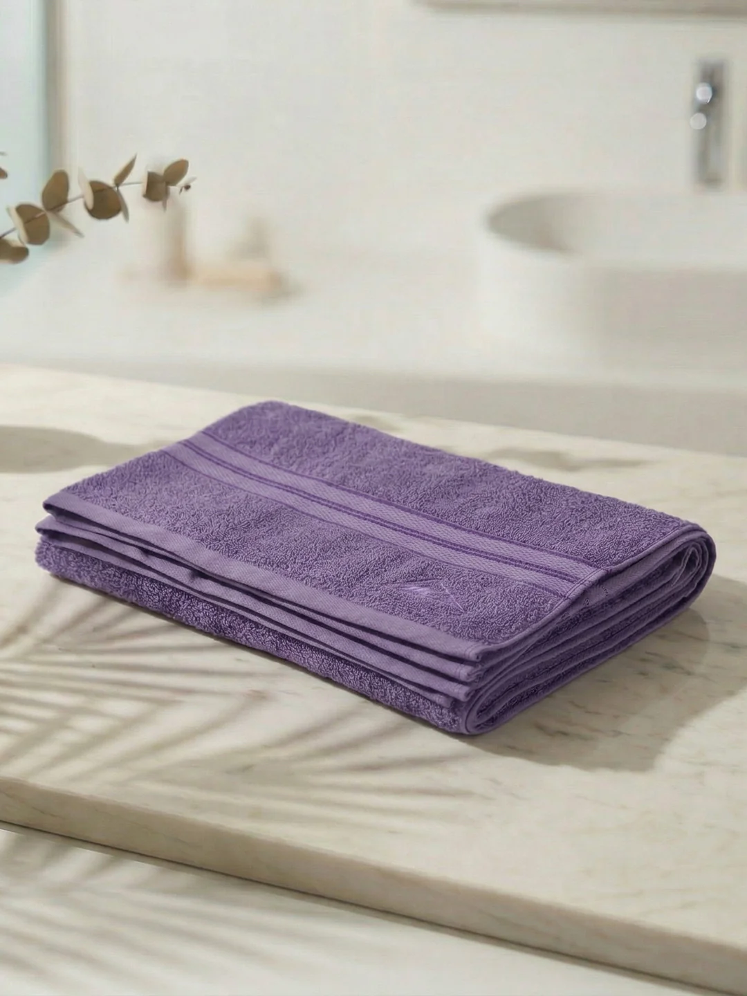 Essential Purple 100% Cotton Solid 400 GSM Bath Towel Jasper 1 Pc Pvc Pack - Image 2
