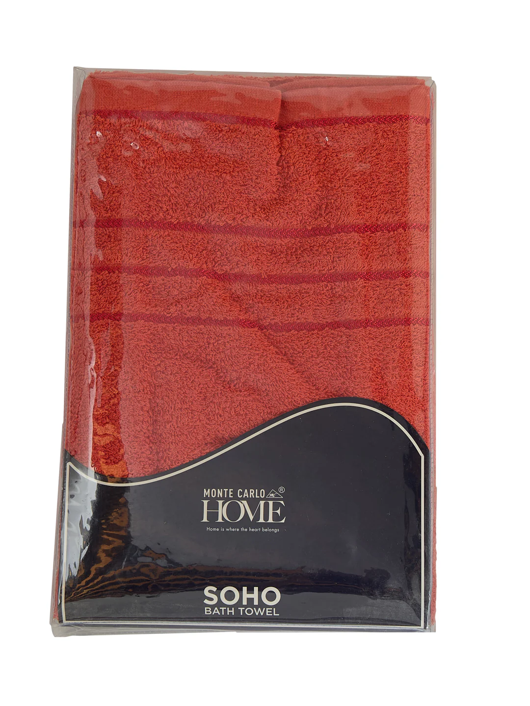 Essential Red 100% Cotton Solid 340 GSM Bath Towel Soho Small 1 Pc Pvc Pack - Image 9