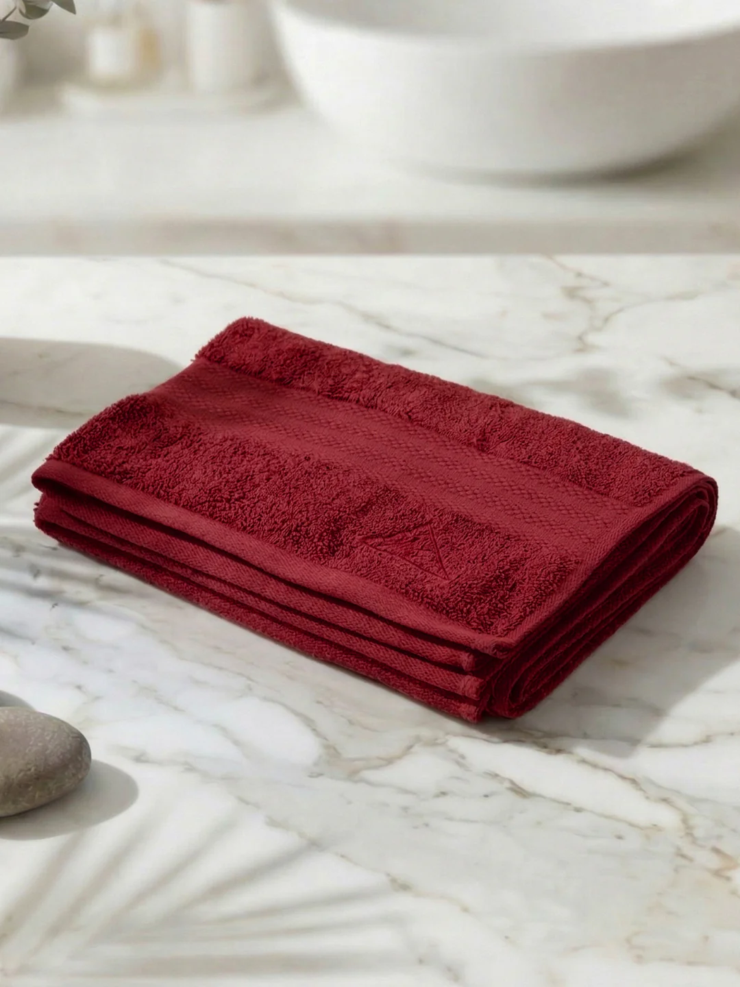 Essential Red 100% Cotton Solid 380 GSM Bath Towel Jazz Small 1 Pc Pvc Pack - Image 2