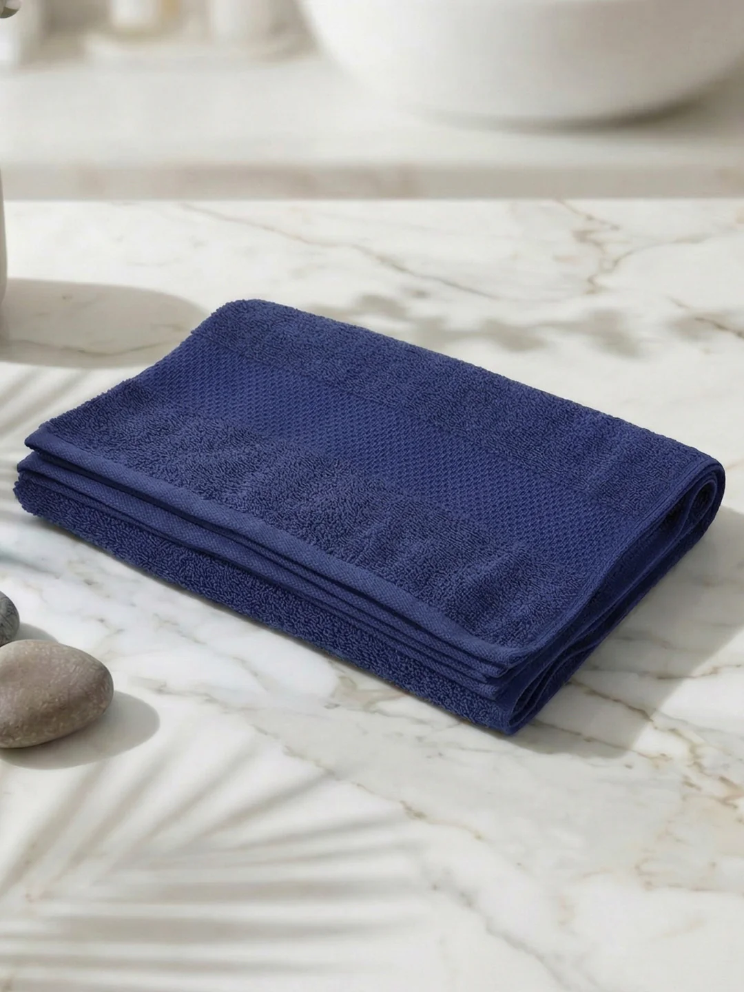 Essential Twilight Blue 100% Cotton Solid 380 GSM Bath Towel Super Charm 1 Pc Pvc Pack - Image 2