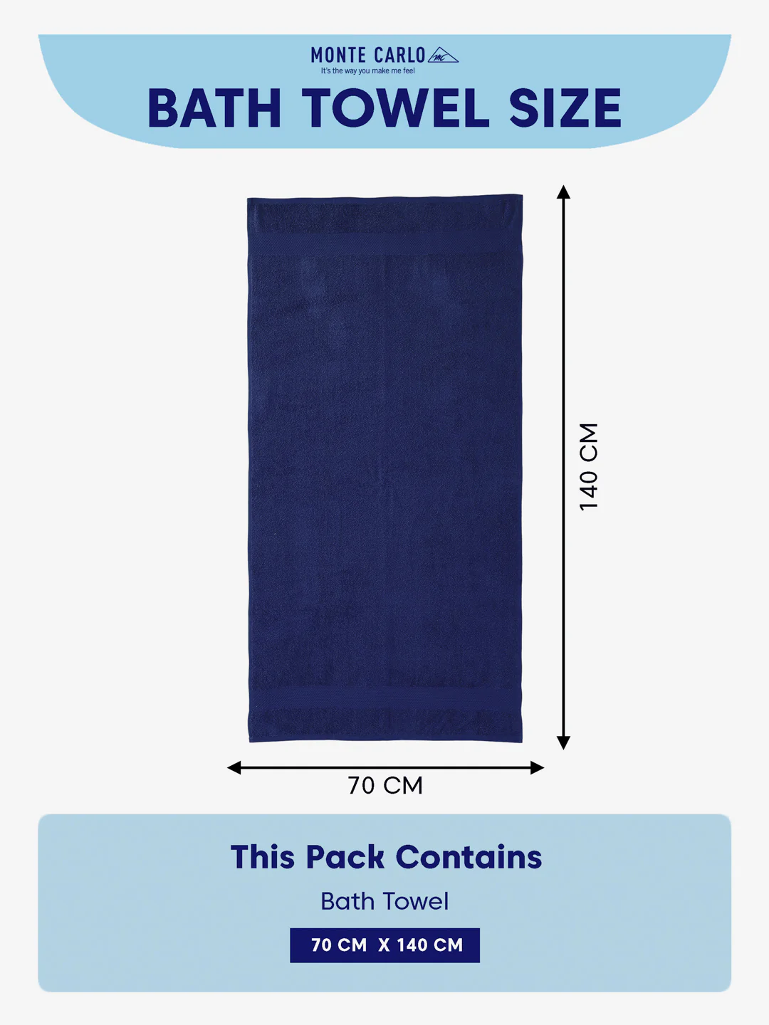Essential Twilight Blue 100% Cotton Solid 380 GSM Bath Towel Super Charm 1 Pc Pvc Pack - Image 8