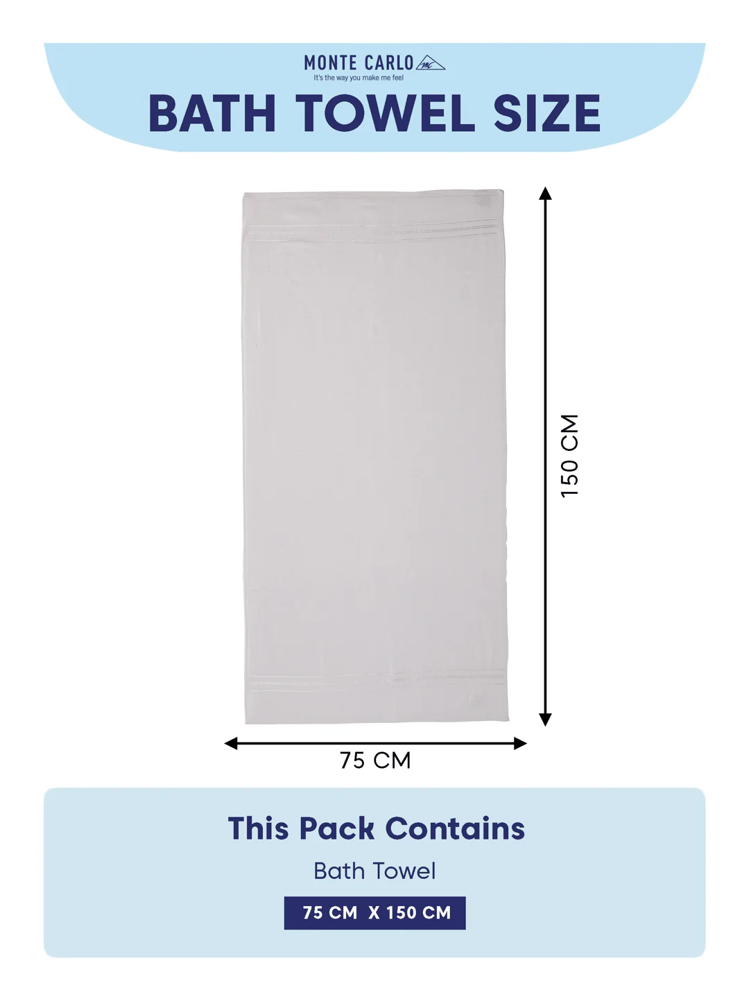 Essential White 100% Cotton Solid 400 GSM Bath Towel Jasper 1 Pc Pvc Pack - Image 8