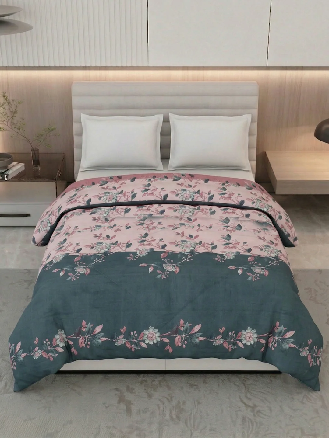 Floral Print Double Bed 3 Ply 105 GSM Comforter Timeless Collection Weight 1.6 kg - Image 4