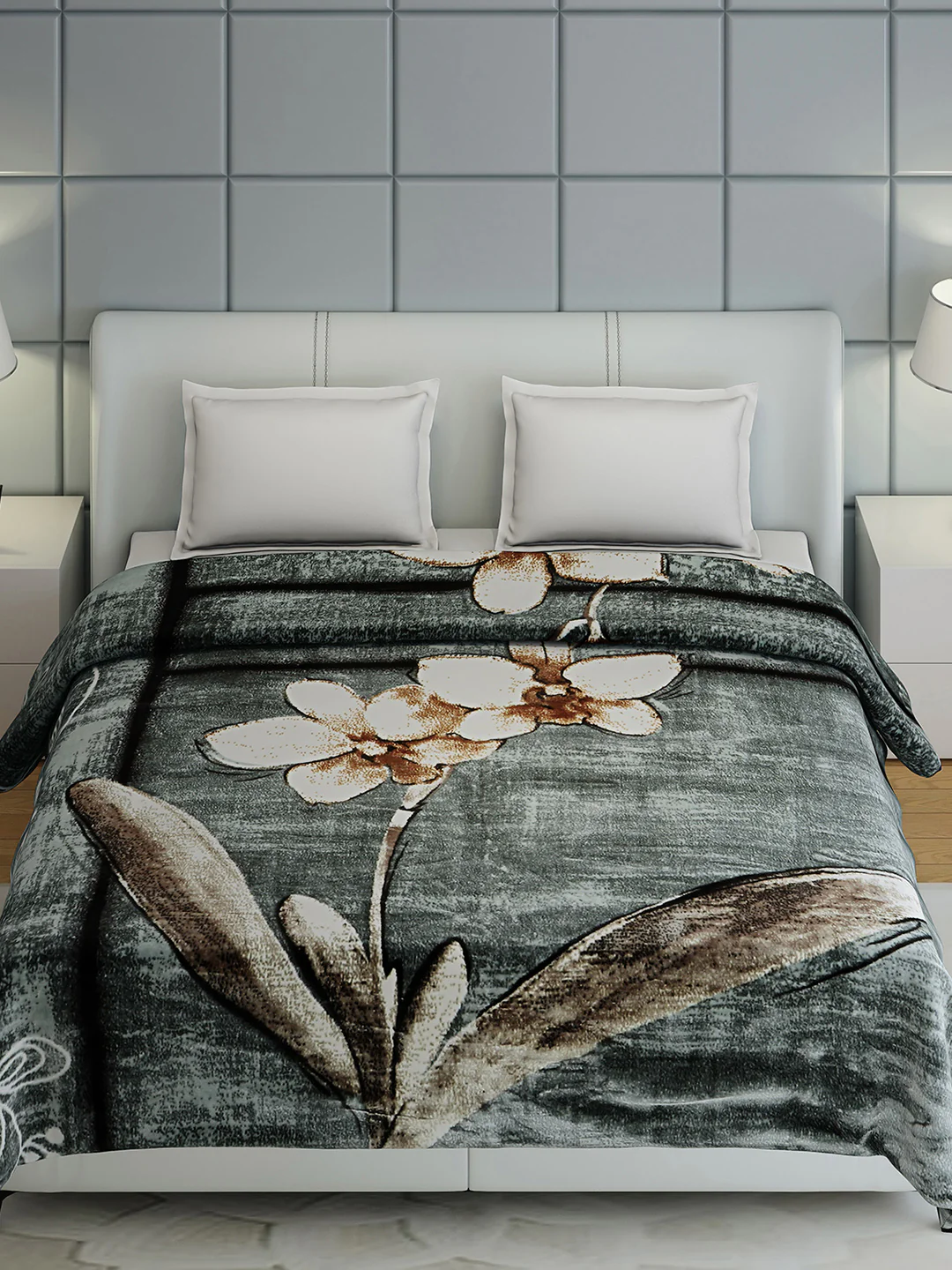 Floral Print Double Bed 947 GSM Blanket for Heavy Winter -2 Ply (Weight 5 kg) - Image 2