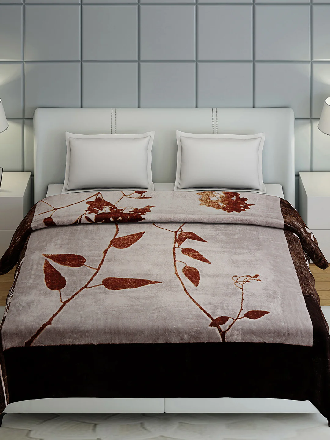 Floral Print Double Bed 947 GSM Blanket for Heavy Winter -2 Ply (Weight 5 kg) - Image 2