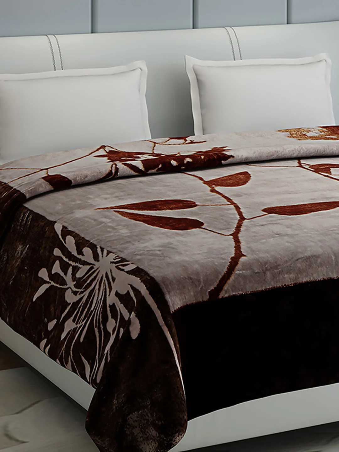 Floral Print Double Bed 947 GSM Blanket for Heavy Winter -2 Ply (Weight 5 kg) - Image 4
