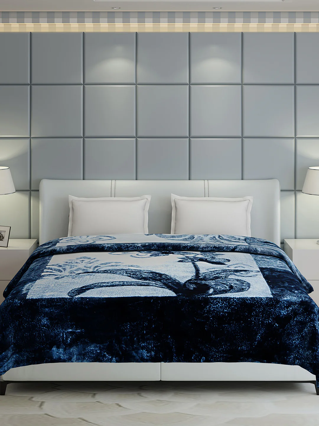Floral Print Double Bed 947 GSM Blanket for Heavy Winter -2 Ply (Weight 5 kg) - Image 3