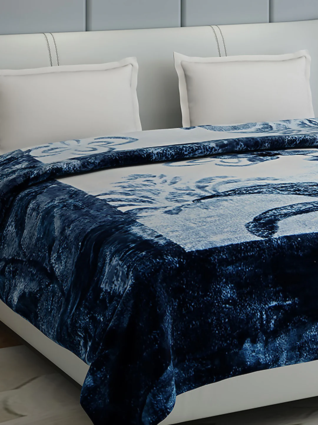Floral Print Double Bed 947 GSM Blanket for Heavy Winter -2 Ply (Weight 5 kg) - Image 4