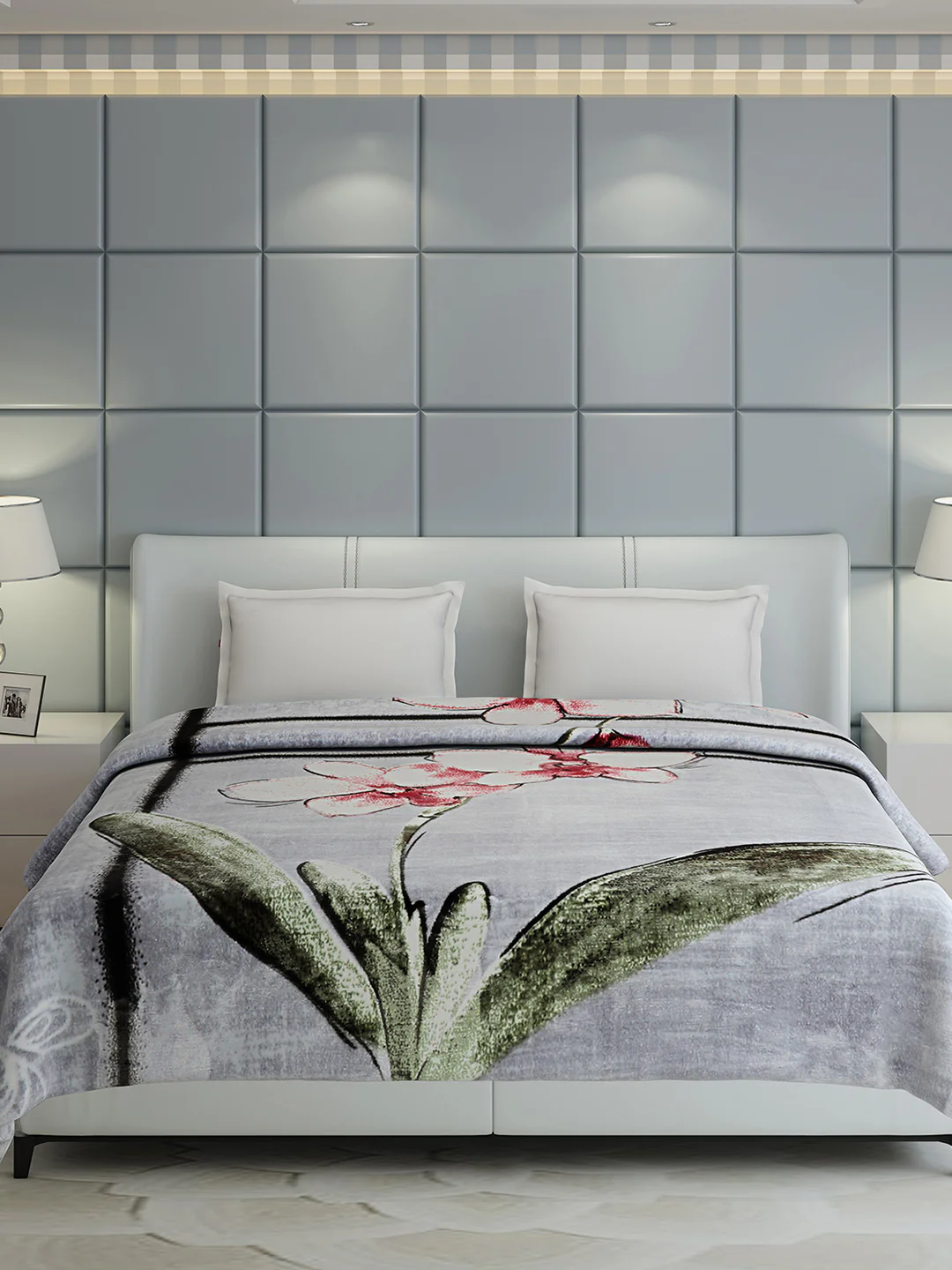 Floral Print Double Bed 947 GSM Blanket for Heavy Winter -2 Ply (Weight 5 kg) - Image 3
