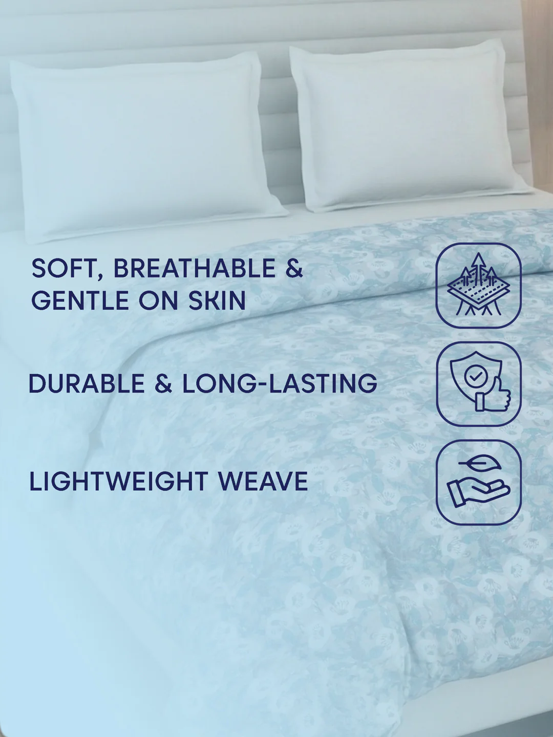 Floral Print King Size 3 Ply 150 GSM Comforter Prestige Collection Weight 2.5 kg - Image 9