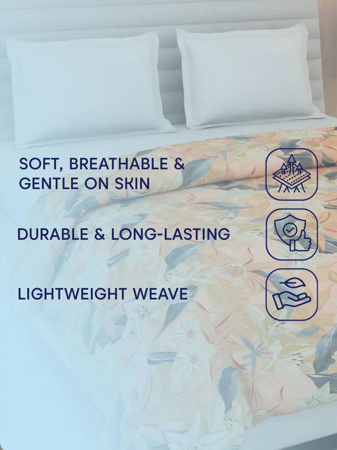 Floral Print King Size 3 Ply 150 GSM Comforter Prestige Collection Weight 2.5 kg - Image 9