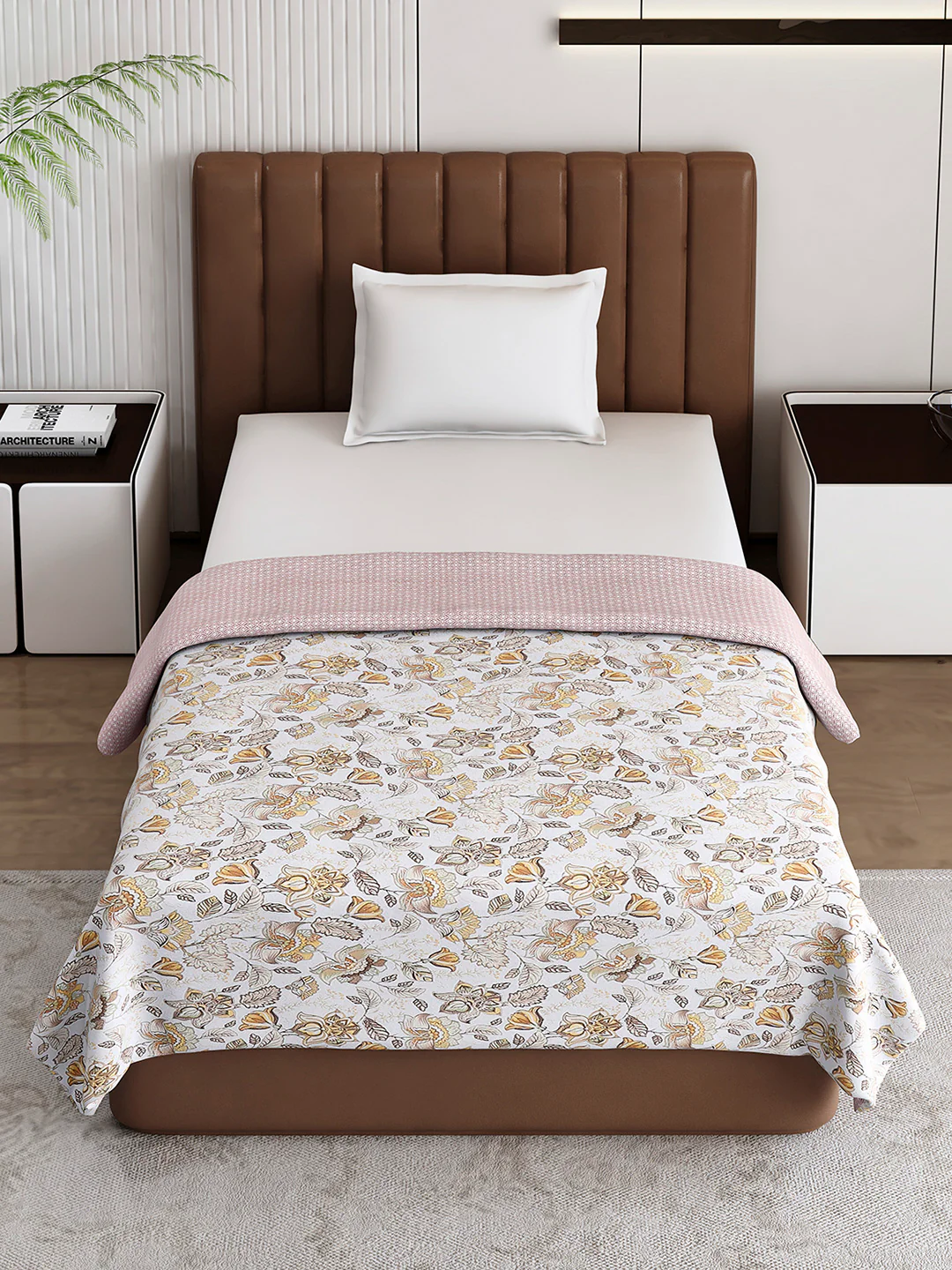 Floral Print Single Bed 150 GSM Dohar for Mild Winter - (Daisy) - Image 3