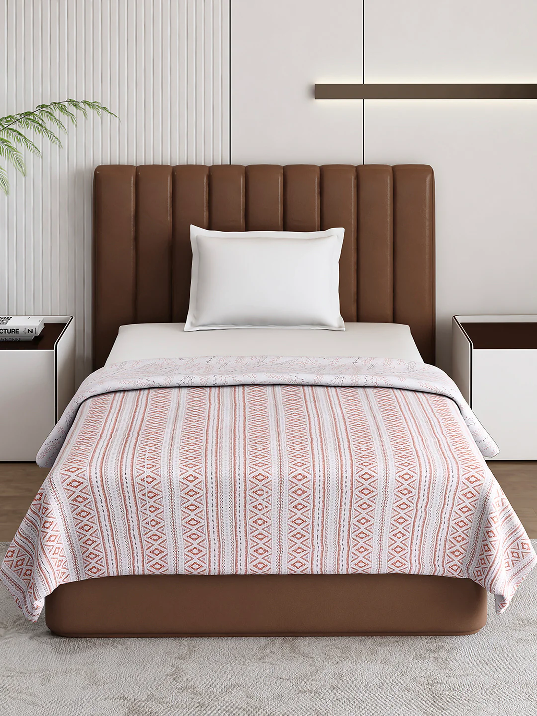 Floral Print Single Bed 150 GSM Dohar for Mild Winter - (Daisy) - Image 2