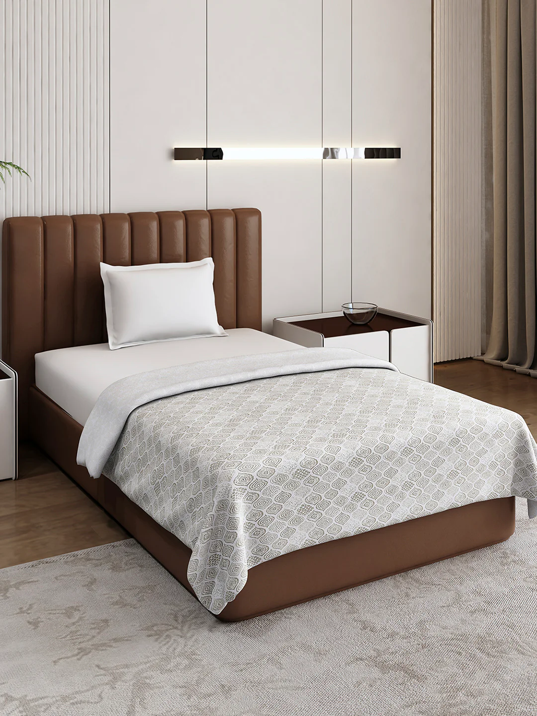 Floral Print Single Bed 150 GSM Dohar for Mild Winter - (Daisy) - Image 4