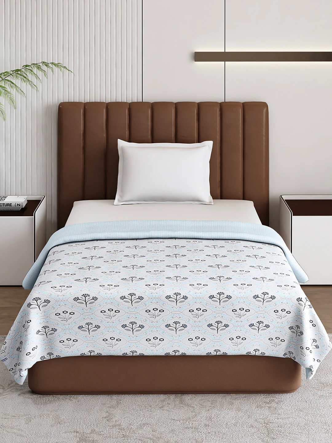 Floral Print Single Bed 150 GSM Dohar for Mild Winter - (Daisy) - Image 2
