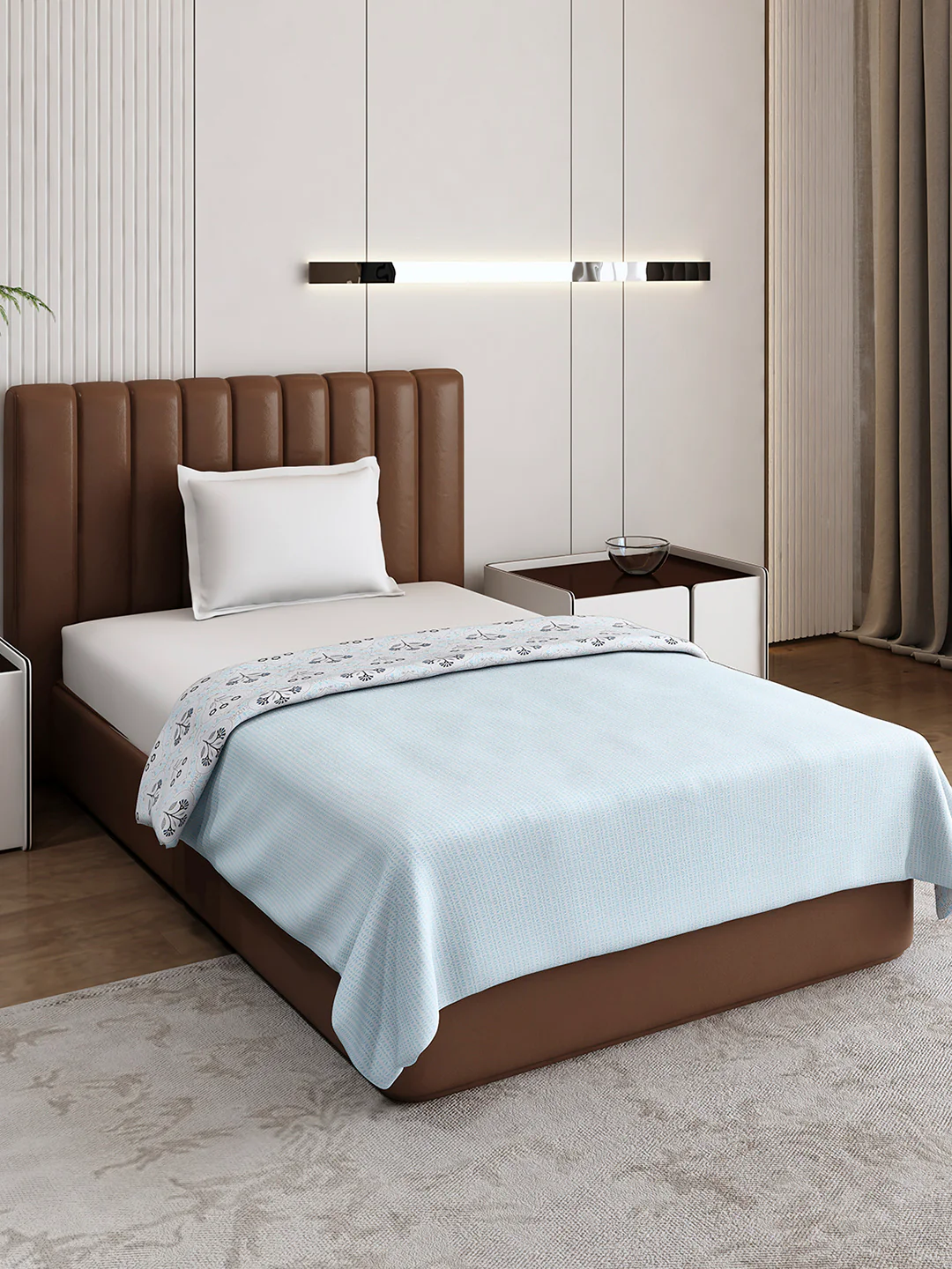 Floral Print Single Bed 150 GSM Dohar for Mild Winter - (Daisy) - Image 5