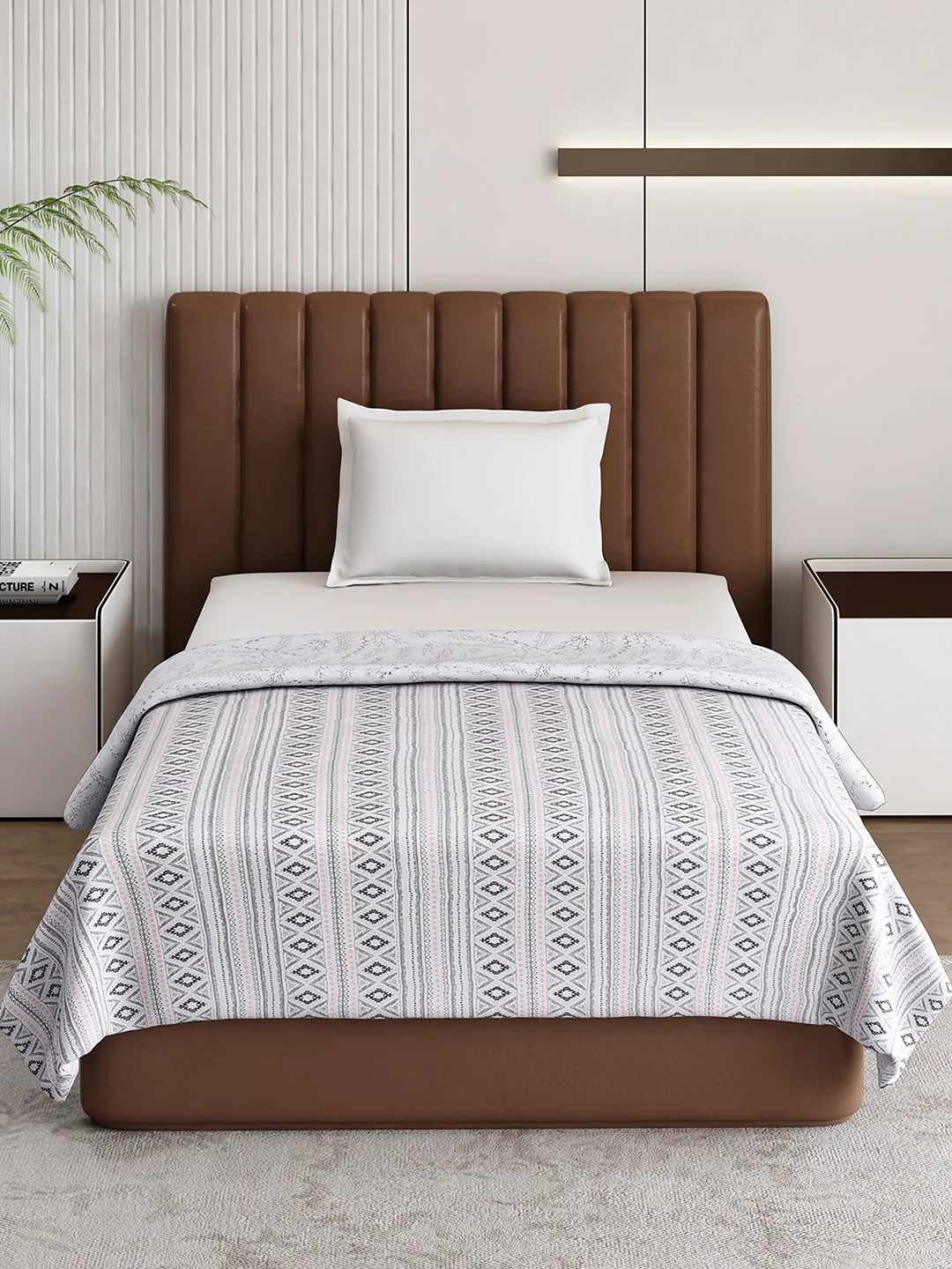 Floral Print Single Bed 150 GSM Dohar for Mild Winter - (Daisy) - Image 2