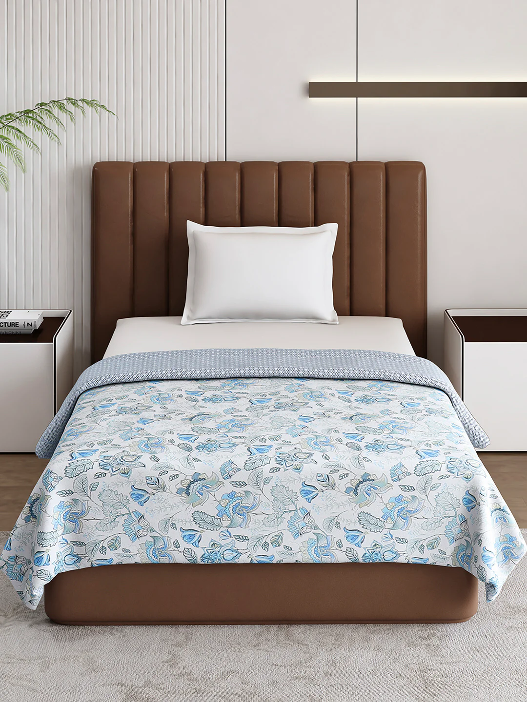 Floral Print Single Bed 150 GSM Dohar for Mild Winter - (Daisy) - Image 2