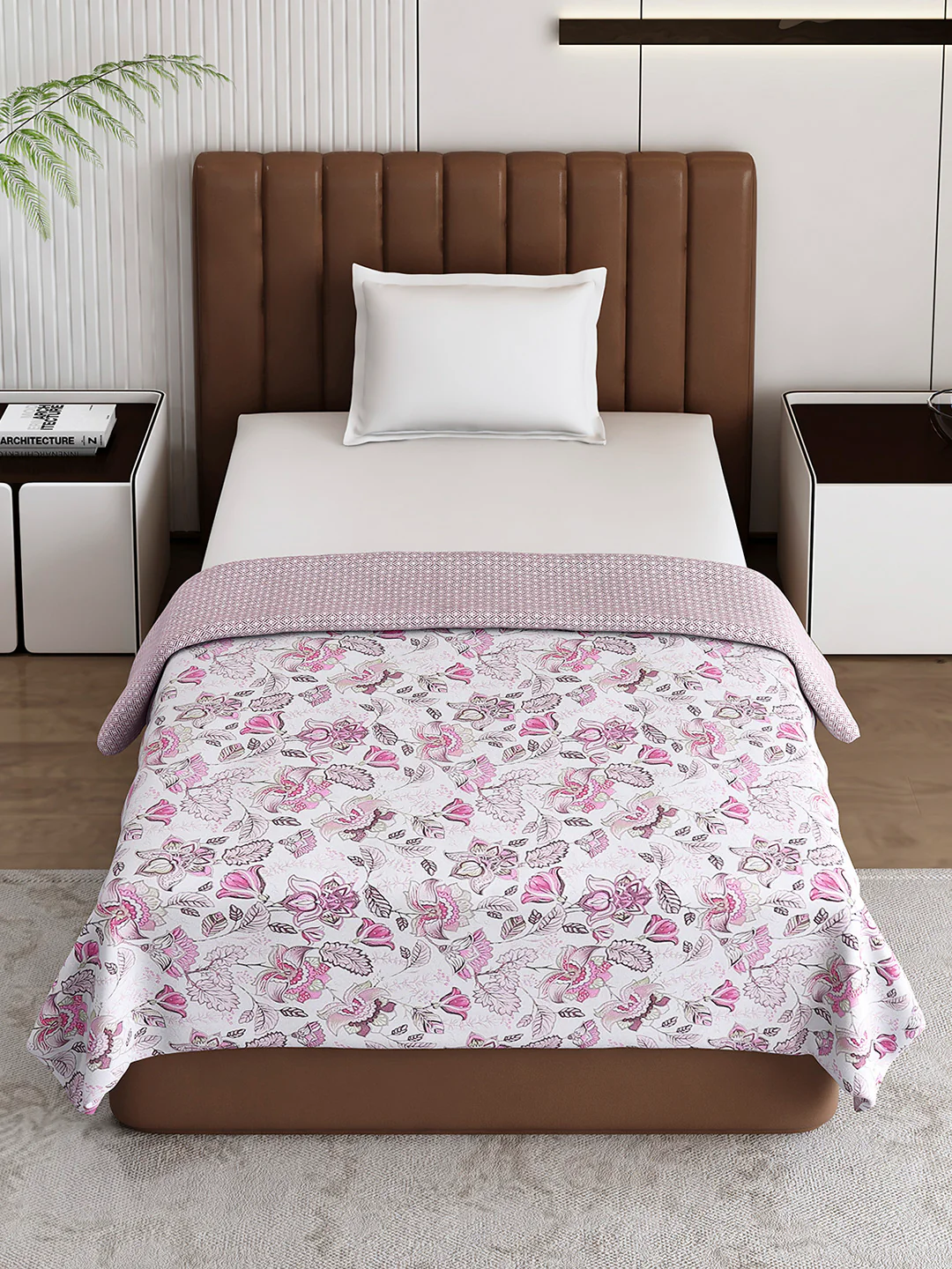 Floral Print Single Bed 150 GSM Dohar for Mild Winter - (Daisy) - Image 3