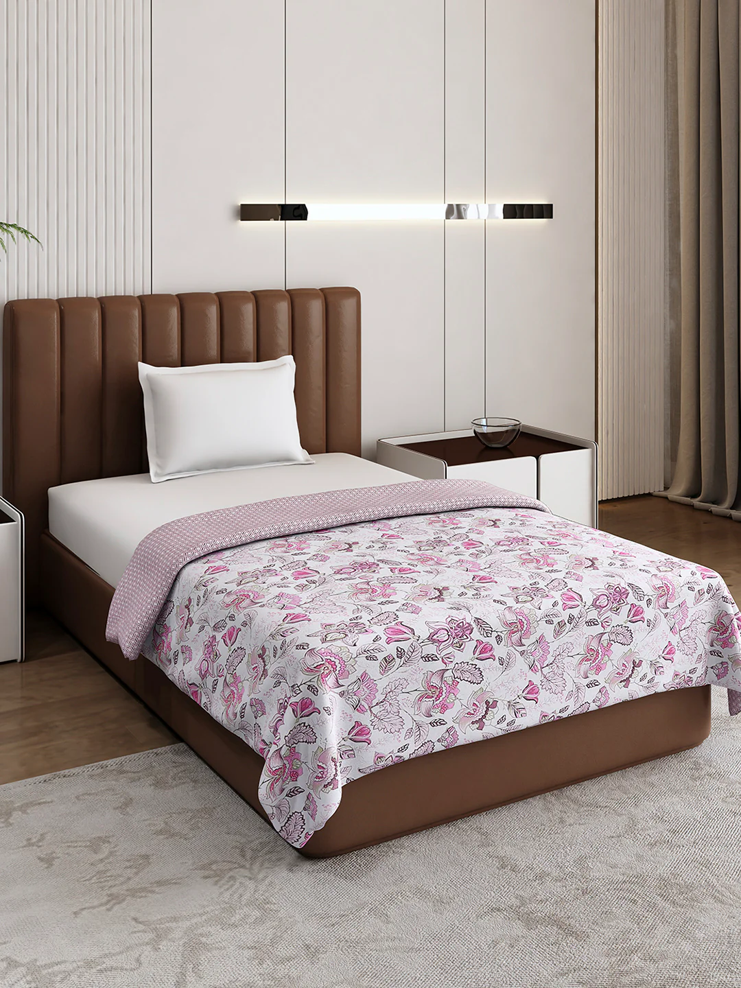 Floral Print Single Bed 150 GSM Dohar for Mild Winter - (Daisy) - Image 4