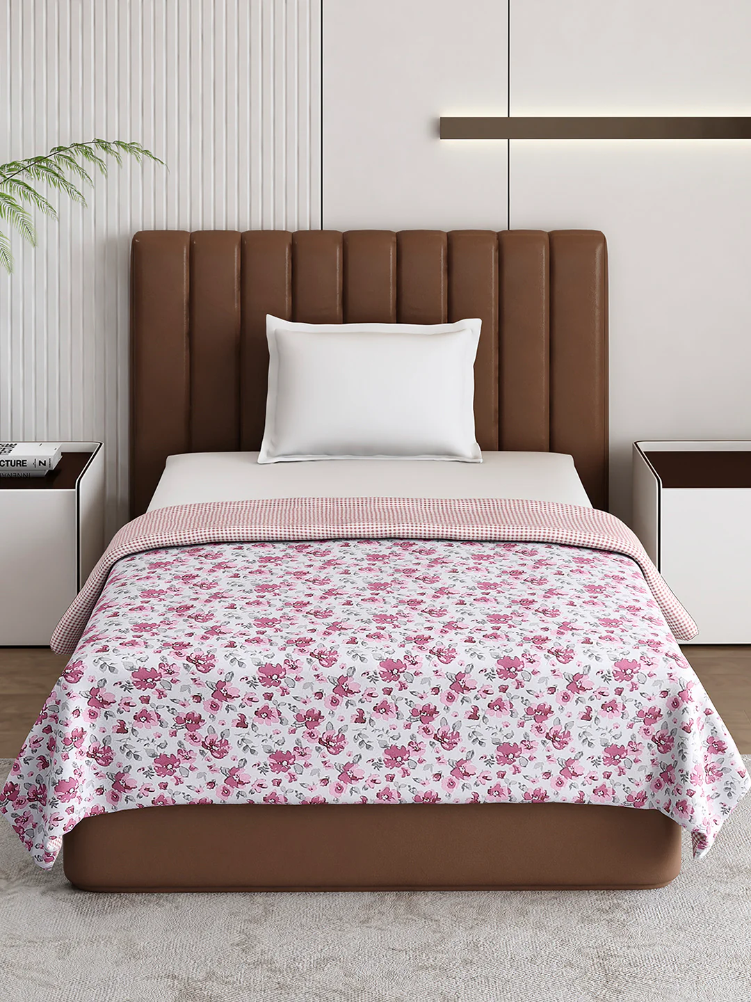 Floral Print Single Bed 150 GSM Dohar for Mild Winter - (Daisy) - Image 2