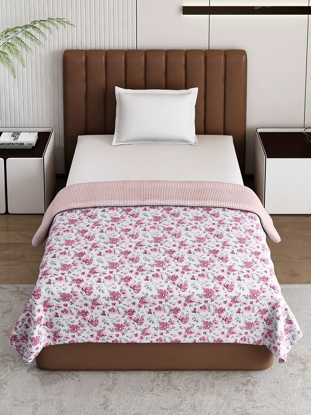 Floral Print Single Bed 150 GSM Dohar for Mild Winter - (Daisy) - Image 3