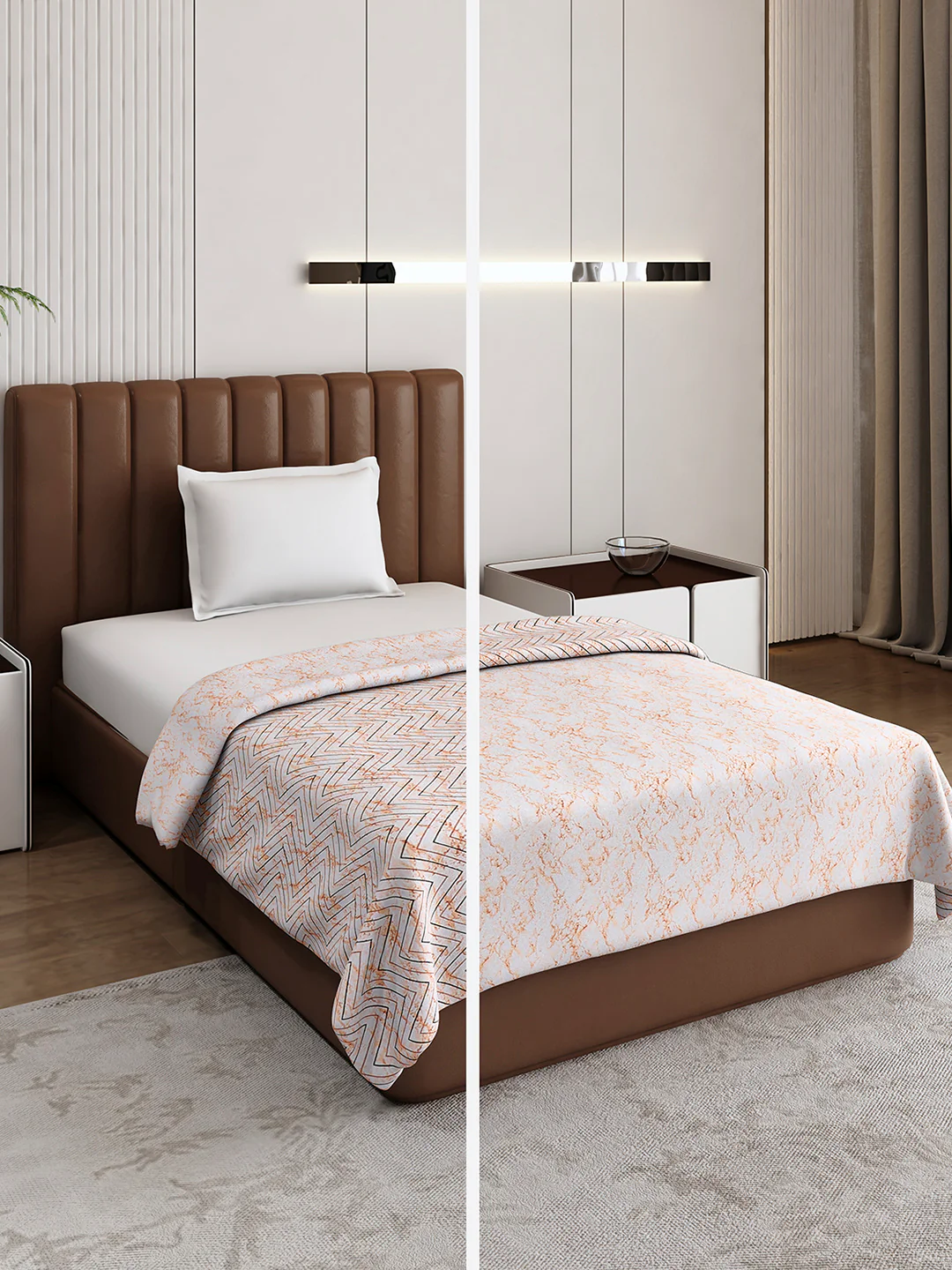 Floral Print Single Bed 150 GSM Dohar for Mild Winter - (Daisy)
