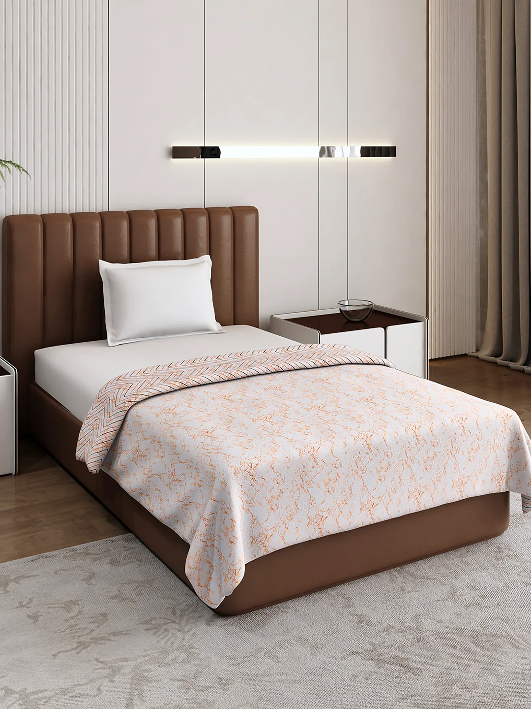 Floral Print Single Bed 150 GSM Dohar for Mild Winter - (Daisy) - Image 5