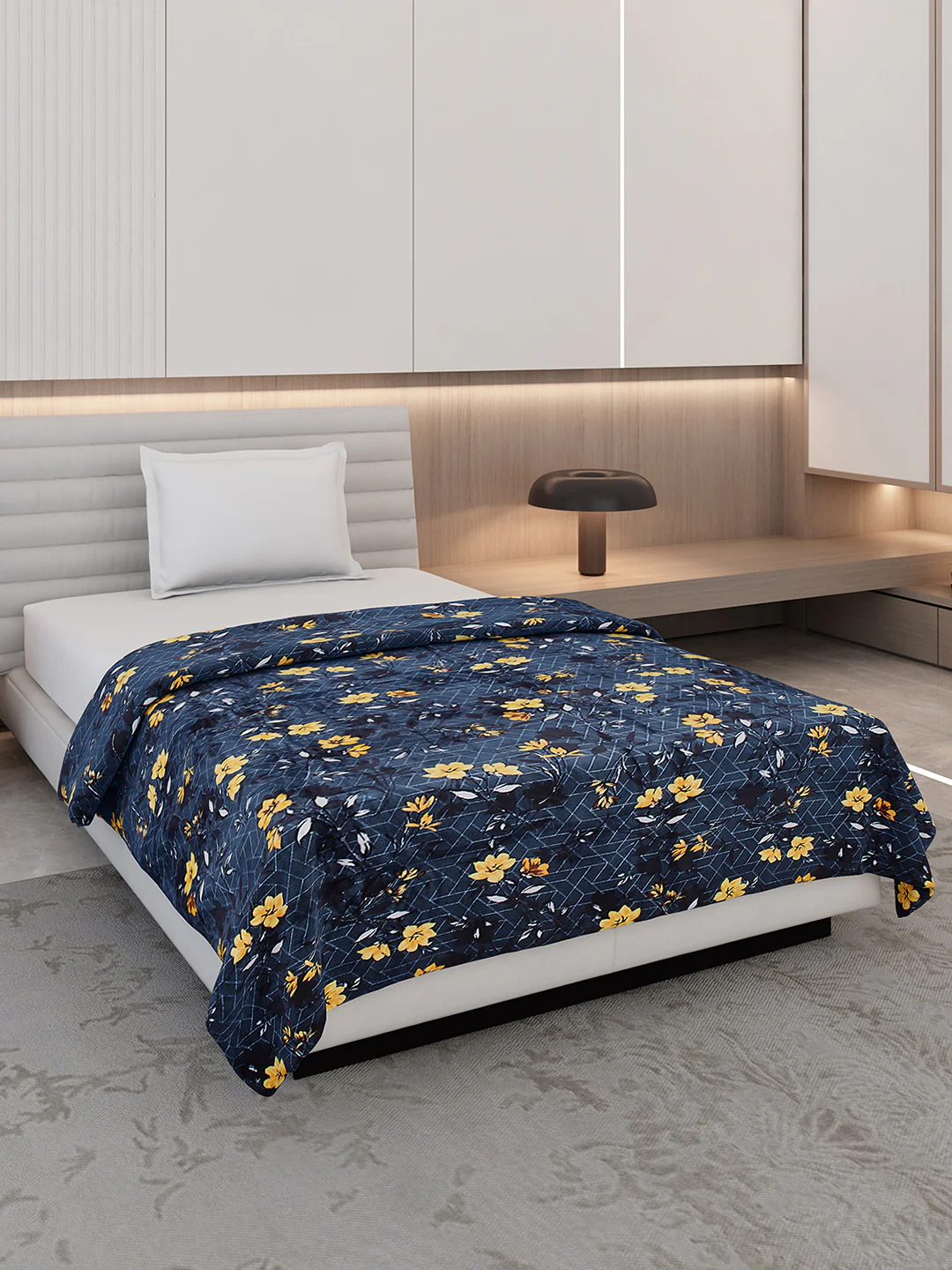 Floral Print Single Bed 210 GSM Blanket for AC Room - (Grace)