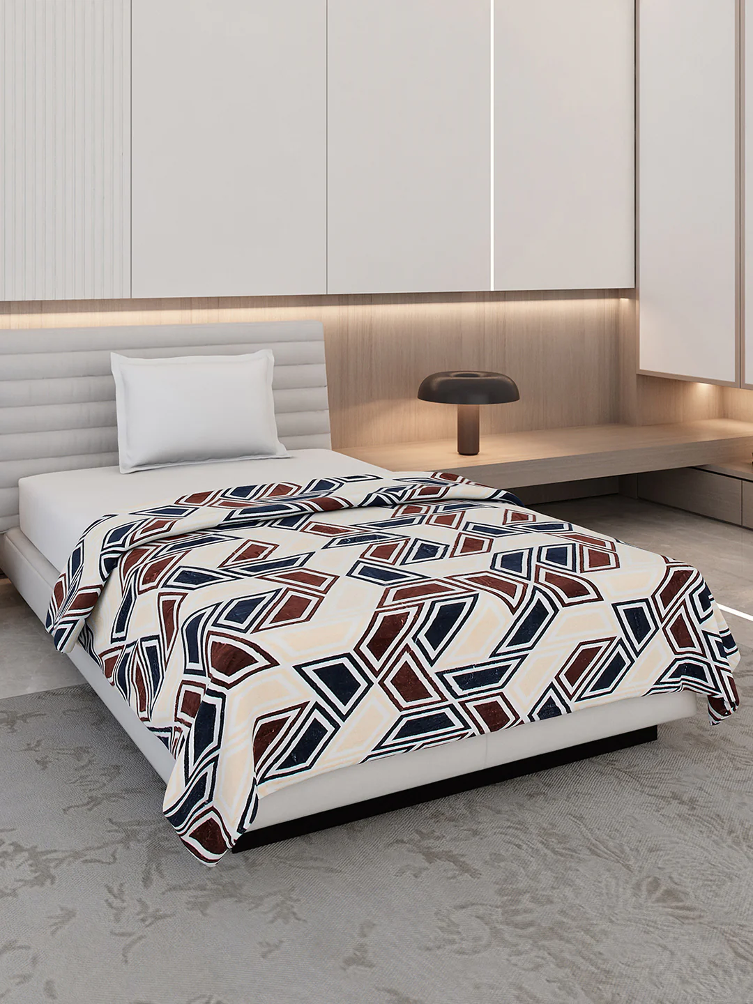 Floral Print Single Bed 210 GSM Blanket for AC Room - (Grace)