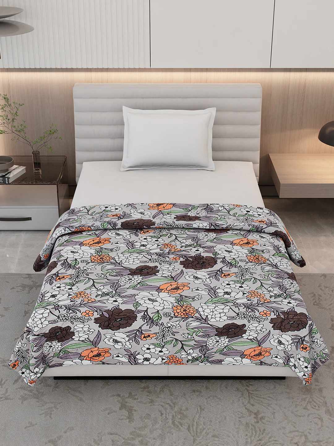 Floral Print Single Bed 210 GSM Blanket for AC Room - (Grace) - Image 2