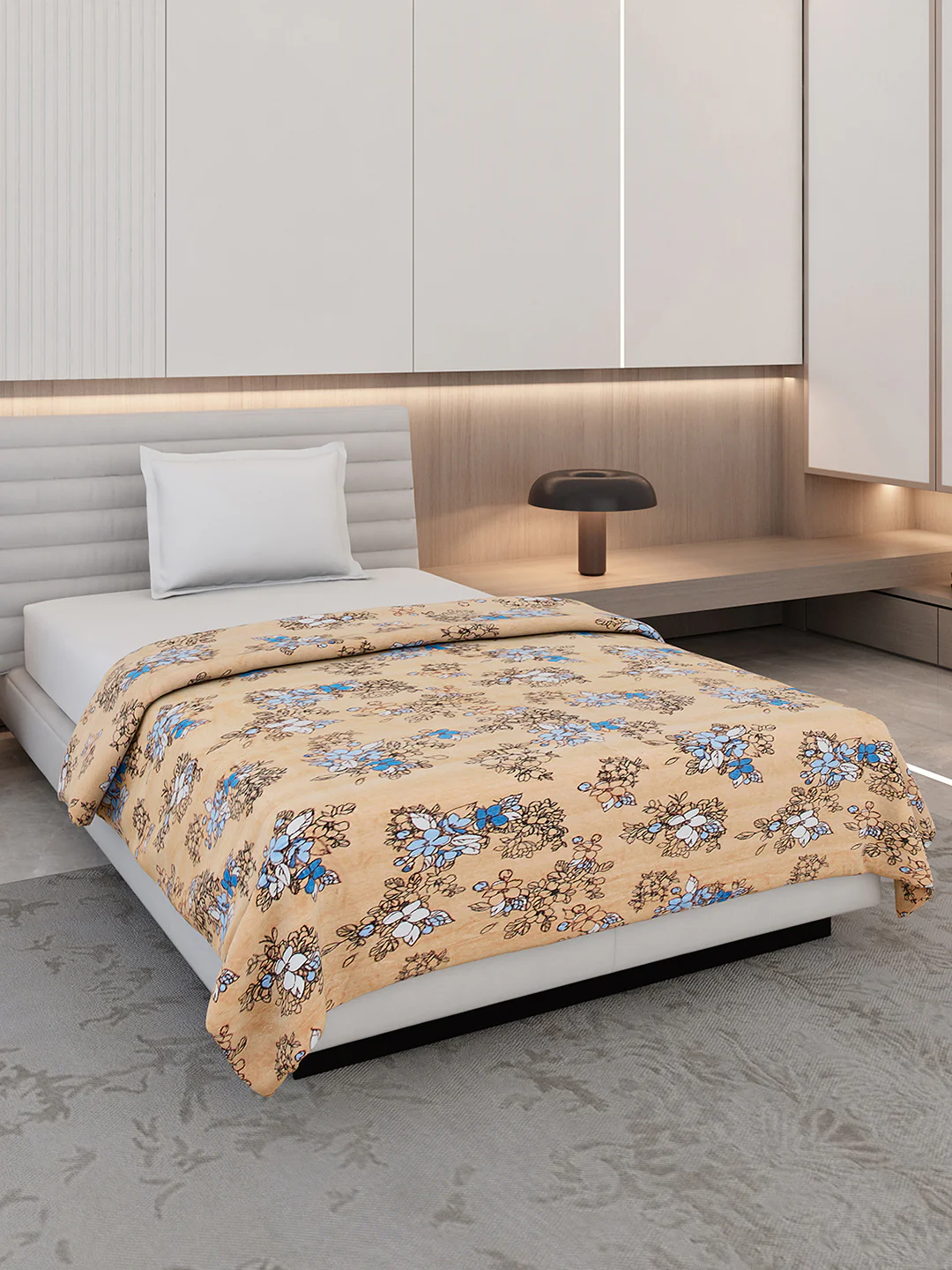 Floral Print Single Bed 210 GSM Blanket for AC Room - (Grace)