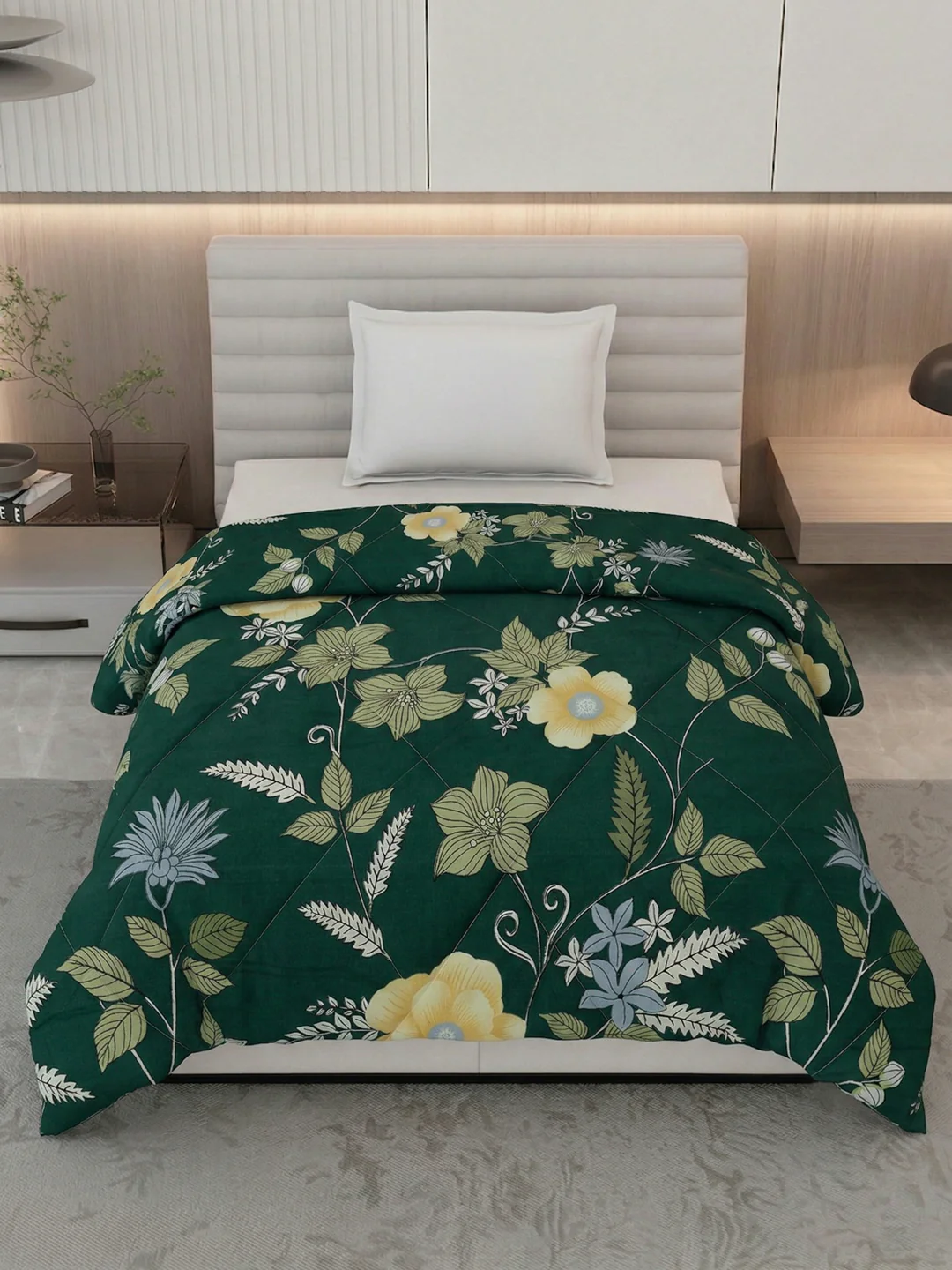Floral Print Single Bed 3 Ply 105 GSM Comforter Timeless Collection Weight 950 g - Image 4