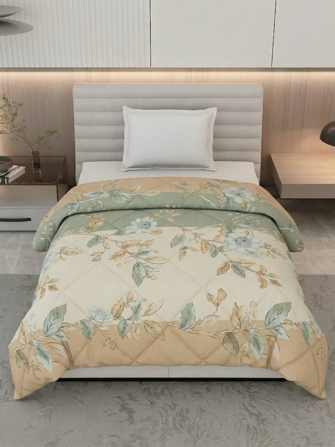 Floral Print Single Bed 3 Ply 105 GSM Comforter Timeless Collection Weight 950 g - Image 4
