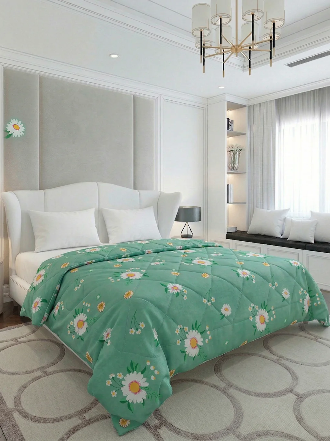 Floral Print Single Bed 3 Ply 105 GSM Comforter Timeless Collection Weight 950 g - Image 2