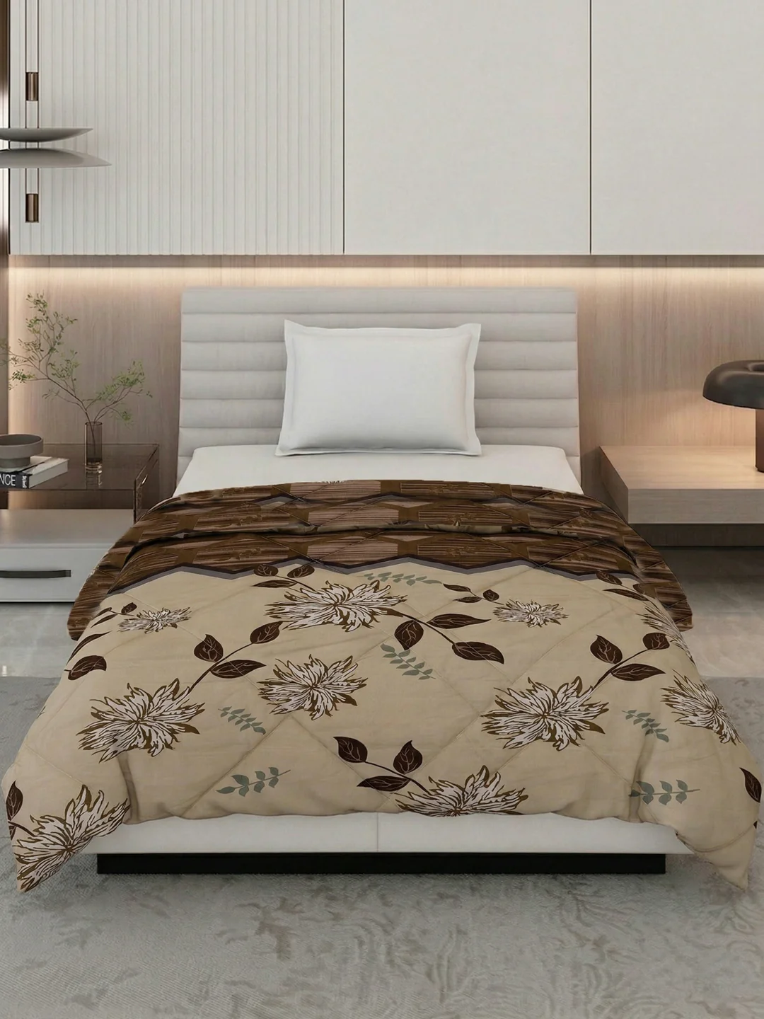 Floral Print Single Bed 3 Ply 105 GSM Comforter Timeless Collection Weight 950 g - Image 3