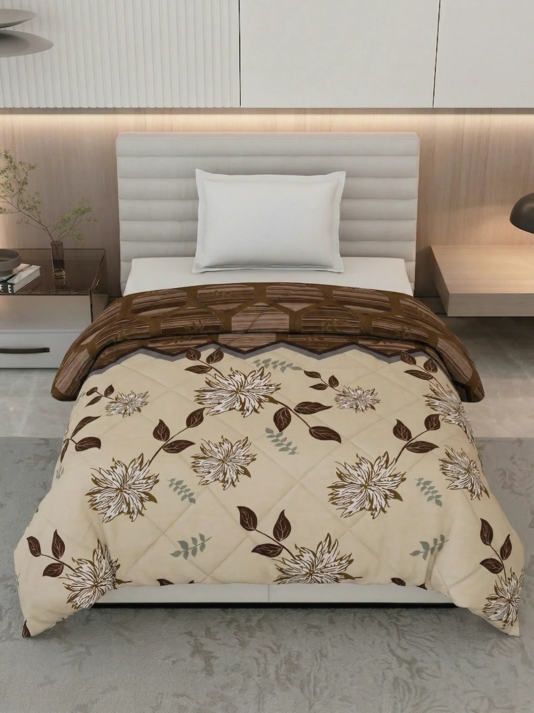 Floral Print Single Bed 3 Ply 105 GSM Comforter Timeless Collection Weight 950 g - Image 4