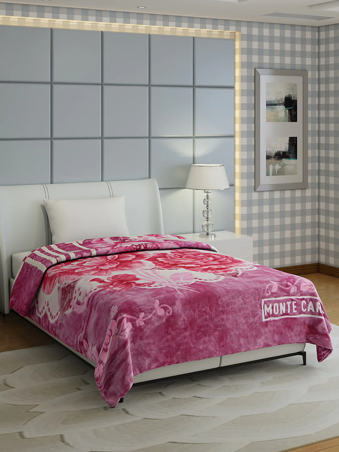 Floral Print Single Bed 852 GSM Blanket for Heavy Winter -2 Ply (Weight 3 kg) - Image 5