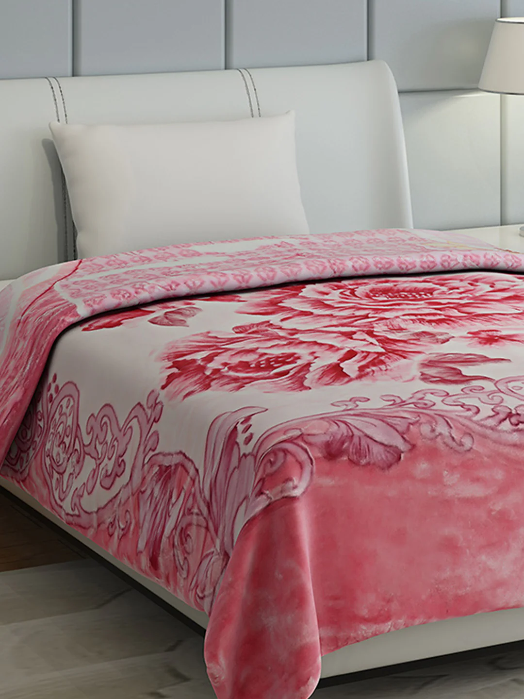 Floral Print Single Bed 852 GSM Blanket for Heavy Winter -2 Ply (Weight 3 kg) - Image 6