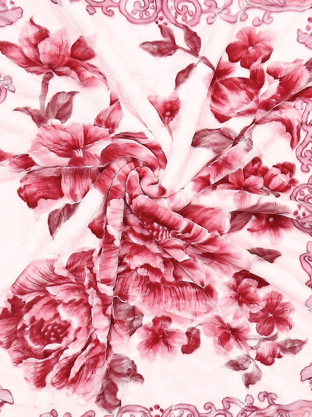 Floral Print Single Bed 852 GSM Blanket for Heavy Winter -2 Ply (Weight 3 kg) - Image 9