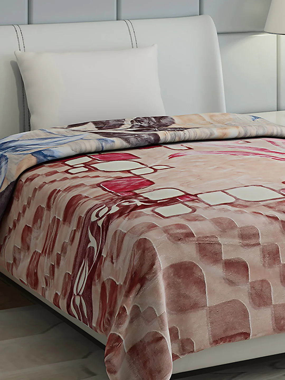 Floral Print Single Bed 852 GSM Blanket for Heavy Winter -2 Ply (Weight 3 kg) - Image 6