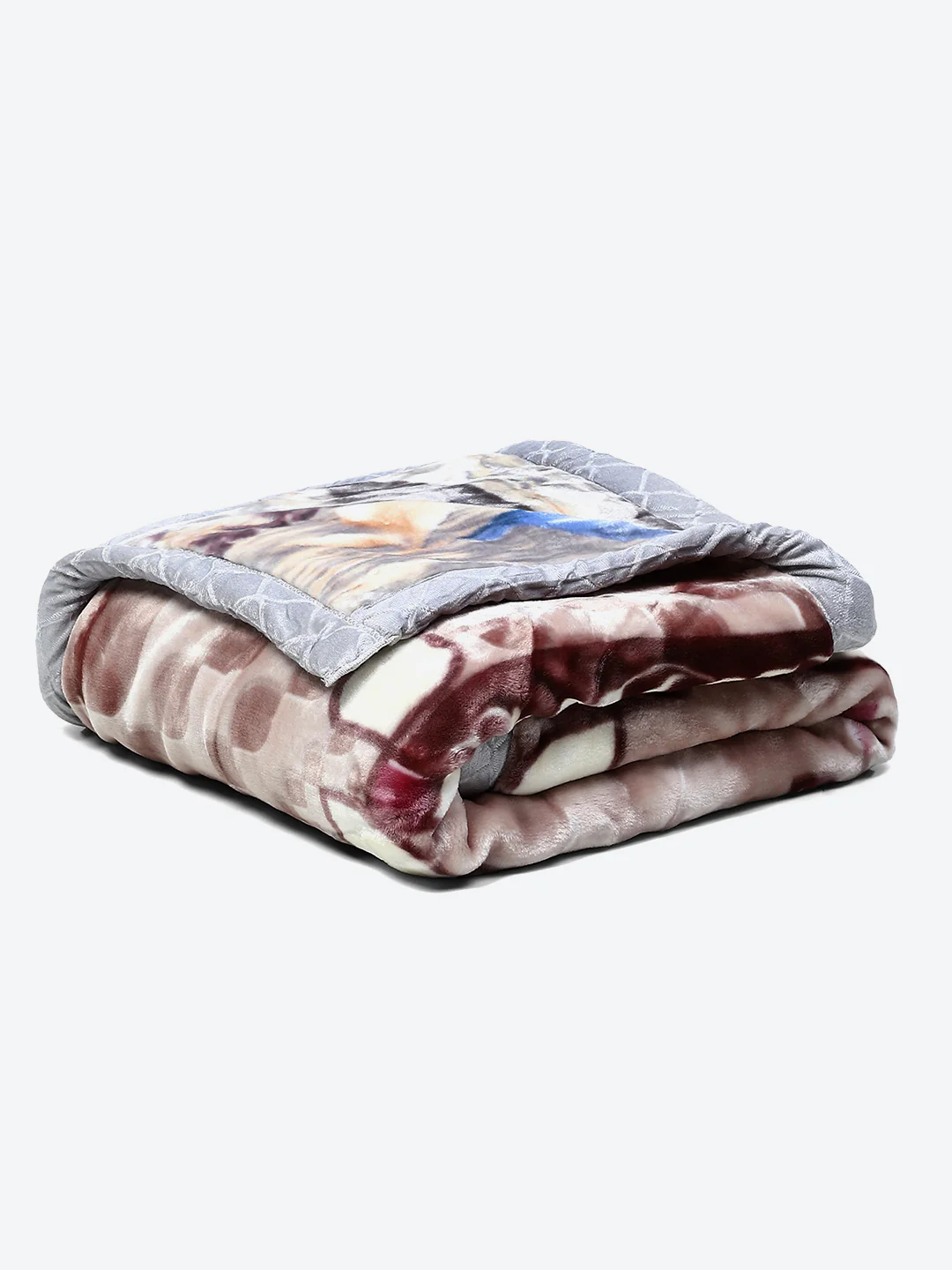 Floral Print Single Bed 852 GSM Blanket for Heavy Winter -2 Ply (Weight 3 kg) - Image 7