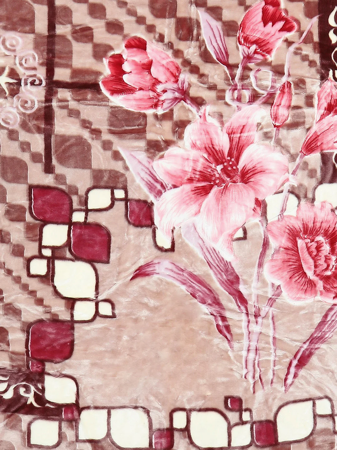 Floral Print Single Bed 852 GSM Blanket for Heavy Winter -2 Ply (Weight 3 kg) - Image 8